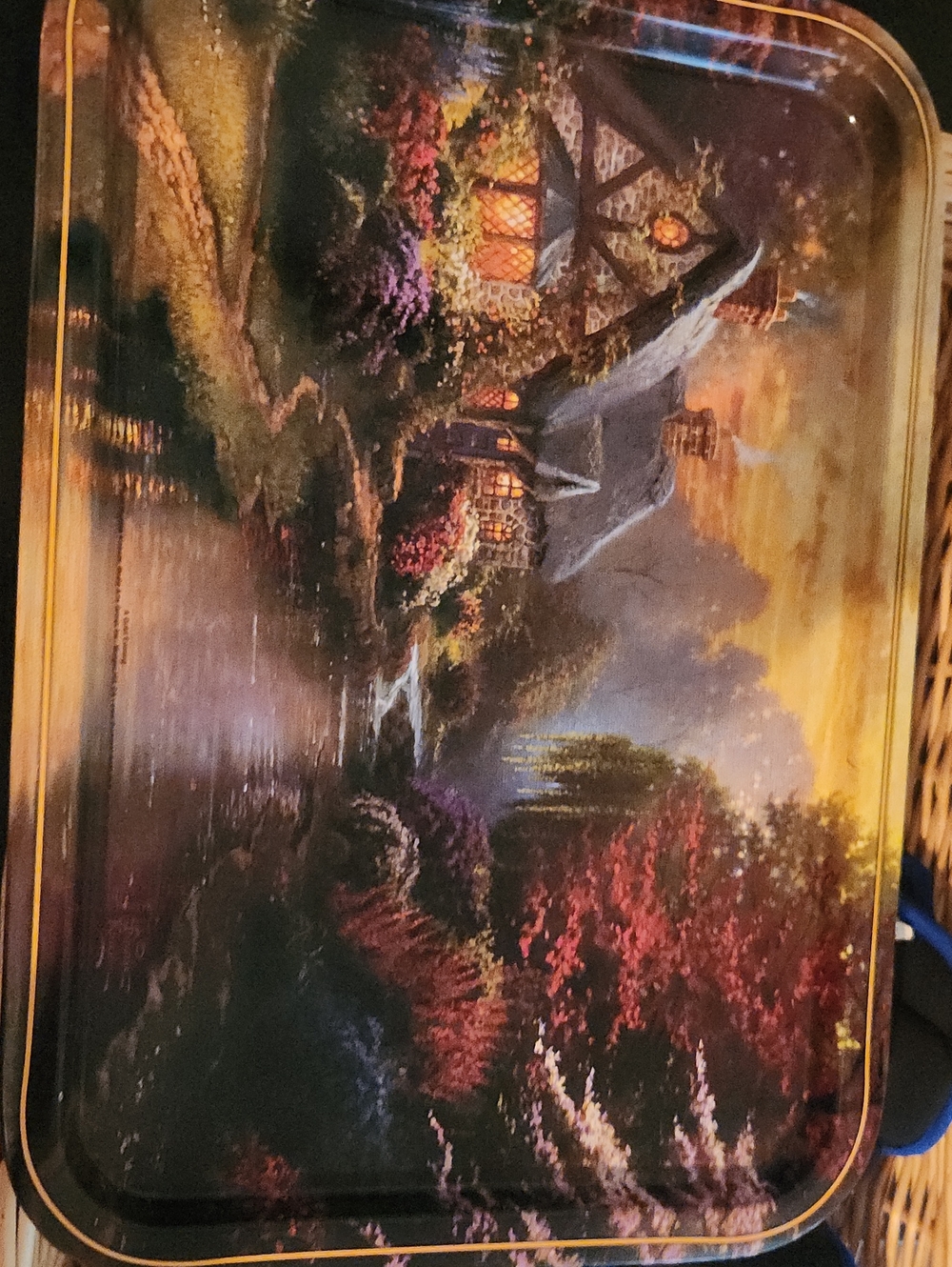 Thomas Kinkade Scenic Cottage Wall Art Tray Print in Multicolor